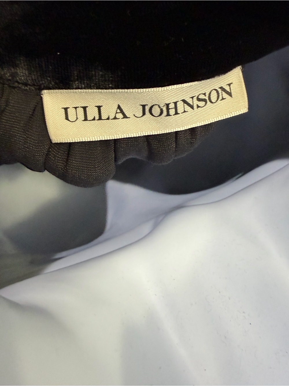 Ulla Johnson Black Velvet V-Neck Tiered Dress with Embroidered Hem - Picture 6 of 8